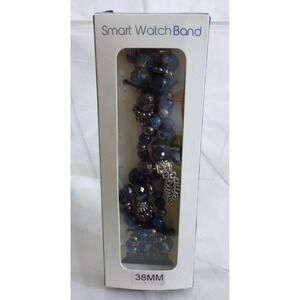 Beaded Stretchy Bracelet Smart Watch Band ~ For 38mm Watch ~ Blue ~ New